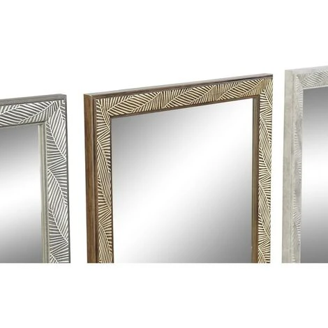 BRICOMARTEAU Miroir Mural DKD Home Decor Verre Naturel Gris Marron Gris Foncé PS 4 Unités Feuille D'une Plante (35 X 2 X 125 Cm) 4 BRICOMARTEAU Miroir Mural DKD Home Decor Verre Naturel Gris Marron Gris Foncé PS 4 Unités Feuille D'une Plante (35 X 2 X 125 Cm) – Image 2