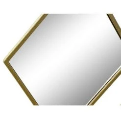 BRICOMARTEAU Miroir Mural DKD Home Decor Miroir Doré Métal Losanges (63 X 2 X 90 Cm) -Miroir Soldes Boutique 65931640 2