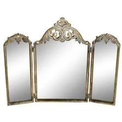 BRICOMARTEAU Miroir Mural DKD Home Decor Doré Métal (43 X 2 X 35 Cm)