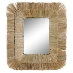 BRICOMARTEAU Miroir Mural DKD Home Decor Verre Jute (87 X 6 X 96 Cm)