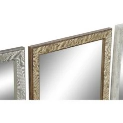 BRICOMARTEAU Miroir Mural DKD Home Decor Verre Naturel Gris Marron Blanc PS 4 Unités Feuille D'une Plante (36 X 2 X 66 Cm) -Miroir Soldes Boutique 65931843 2