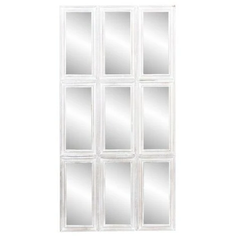 BRICOMARTEAU Miroir Mural DKD Home Decor Verre MDF Fenêtres Blanc (90 X 2,5 X 180 Cm) 3 BRICOMARTEAU Miroir Mural DKD Home Decor Verre MDF Fenêtres Blanc (90 X 2,5 X 180 Cm)