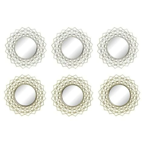 BRICOMARTEAU Miroir Mural DKD Home Decor Miroir Champagne Doré PP 2 Unités (26 X 2 X 26 Cm) 3 BRICOMARTEAU Miroir Mural DKD Home Decor Miroir Champagne Doré PP 2 Unités (26 X 2 X 26 Cm)