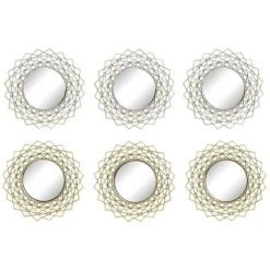 BRICOMARTEAU Miroir Mural DKD Home Decor Miroir Champagne Doré PP 2 Unités (26 X 2 X 26 Cm) 7 BRICOMARTEAU Miroir Mural DKD Home Decor Miroir Champagne Doré PP 2 Unités (26 X 2 X 26 Cm) -Miroir Soldes Boutique 65931873 2