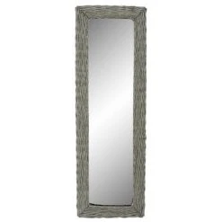 BRICOMARTEAU Miroir Mural DKD Home Decor Miroir Gris Osier Cottage (43 X 4 X 133 Cm) (43 X 4 X 132 Cm)