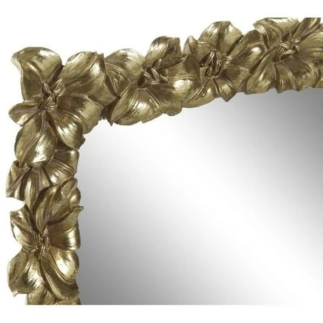 BRICOMARTEAU Miroir Mural DKD Home Decor Miroir Doré Résine Feuille D'une Plante (38 X 2,6 X 48 Cm) 4 BRICOMARTEAU Miroir Mural DKD Home Decor Miroir Doré Résine Feuille D'une Plante (38 X 2,6 X 48 Cm) – Image 2