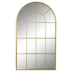 BRICOMARTEAU Miroir Mural DKD Home Decor Verre Doré Fenêtres Fer (70 X 2,5 X 120 Cm)