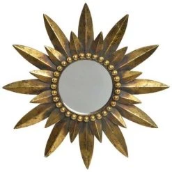 BRICOMARTEAU Miroir Mural DKD Home Decor Miroir Doré Résine Traditionnel (38 X 3 X 38 Cm)