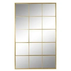 BRICOMARTEAU Miroir Mural DKD Home Decor Verre Doré Fenêtres Fer (90 X 1 X 150 Cm)