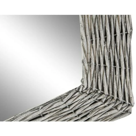 BRICOMARTEAU Miroir Mural DKD Home Decor Verre Gris Osier Cottage (52,5 X 4 X 63 Cm) 4 BRICOMARTEAU Miroir Mural DKD Home Decor Verre Gris Osier Cottage (52,5 X 4 X 63 Cm) – Image 2