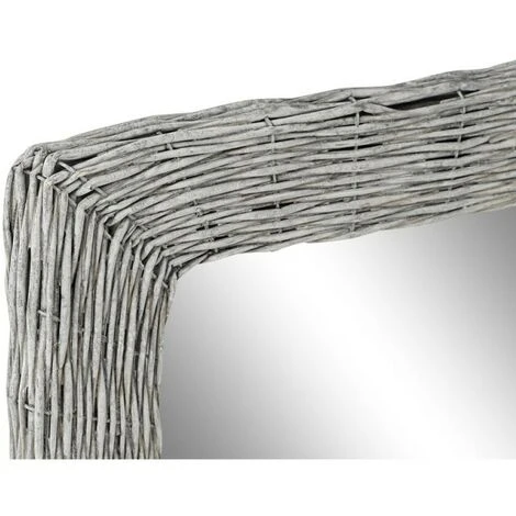 BRICOMARTEAU Miroir Mural DKD Home Decor Verre Gris Osier Cottage (52,5 X 4 X 63 Cm) 5 BRICOMARTEAU Miroir Mural DKD Home Decor Verre Gris Osier Cottage (52,5 X 4 X 63 Cm) – Image 3