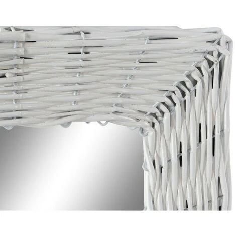 BRICOMARTEAU Miroir Mural DKD Home Decor Verre MDF Blanc Osier Cottage (43 X 133 X 4 Cm) (43 X 4 X 132,5 Cm) 4 BRICOMARTEAU Miroir Mural DKD Home Decor Verre MDF Blanc Osier Cottage (43 X 133 X 4 Cm) (43 X 4 X 132,5 Cm) – Image 2