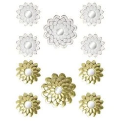 BRICOMARTEAU Ensemble De Miroirs DKD Home Decor Miroir Champagne Doré Blanc PP 2 Unités (35 X 1,5 X 35 Cm)