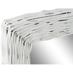 BRICOMARTEAU Miroir Mural DKD Home Decor Verre MDF Blanc Osier Cottage (53 X 63 X 4 Cm) (53,5 X 4 X 62,5 Cm) -Miroir Soldes Boutique 65931968 2