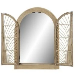 BRICOMARTEAU Miroir Mural DKD Home Decor Naturel Marron Rotin (61 X 4 X 84 Cm) (61 X 5 X 85 Cm)