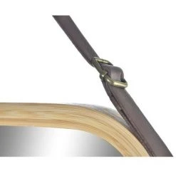 BRICOMARTEAU Miroir Mural DKD Home Decor Naturel PU (33 X 1,5 X 40,5 Cm) -Miroir Soldes Boutique 65932007 3