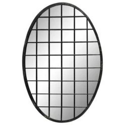 BRICOMARTEAU Miroir Mural DKD Home Decor Noir Métal (47,5 X 2,3 X 70 Cm)