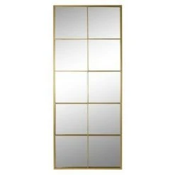 BRICOMARTEAU Miroir Mural DKD Home Decor Verre Doré Fenêtres Fer (150 X 2 X 60 Cm)