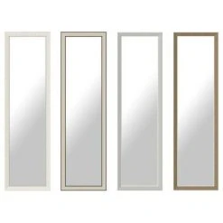 BRICOMARTEAU Miroir Mural DKD Home Decor Miroir Gris Marron Blanc PS Traditionnel 4 Unités (35 X 2 X 125 Cm)