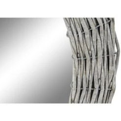BRICOMARTEAU Miroir Mural DKD Home Decor Verre Gris Osier Cottage (63 X 5 X 63 Cm) -Miroir Soldes Boutique 65932364 2