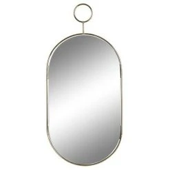 BRICOMARTEAU Miroir Mural DKD Home Decor Doré Métal (23 X 0,5 X 49 Cm)