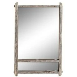BRICOMARTEAU Miroir Mural DKD Home Decor Verre Naturel Bois De Paulownia (47 X 8 X 70 Cm)