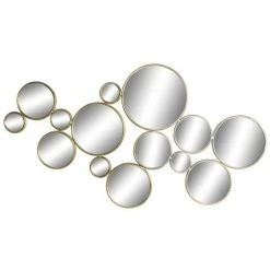 BRICOMARTEAU Miroir Mural DKD Home Decor Verre Métal Métallisé Cercles (115 X 3 X 65 Cm)