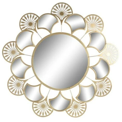 BRICOMARTEAU Miroir Mural DKD Home Decor Doré Métal Éventail (46 X 1 X 46 Cm) 3 BRICOMARTEAU Miroir Mural DKD Home Decor Doré Métal Éventail (46 X 1 X 46 Cm)
