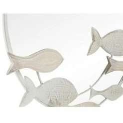 BRICOMARTEAU Miroir Mural DKD Home Decor Miroir Métal Marron Blanc Spirales Méditerranéen (45 X 3 X 45 Cm) -Miroir Soldes Boutique 65933565 2