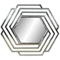 BRICOMARTEAU Miroir Mural DKD Home Decor Verre Argenté Acier Inoxydable Shabby Chic (71 X 2 X 81 Cm)