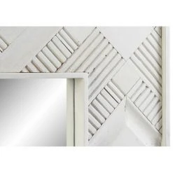 BRICOMARTEAU Miroir Mural DKD Home Decor Blanc Bois De Manguier Losanges (154 X 4 X 92 Cm) -Miroir Soldes Boutique 65934238 3