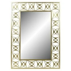 BRICOMARTEAU Miroir Mural DKD Home Decor Miroir Doré Métal (66 X 2 X 91,5 Cm)