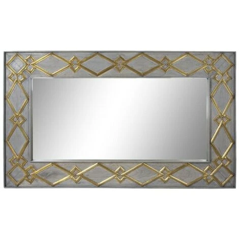 BRICOMARTEAU Miroir Mural DKD Home Decor Gris Doré Bois De Manguier (154 X 5 X 92 Cm) 3 BRICOMARTEAU Miroir Mural DKD Home Decor Gris Doré Bois De Manguier (154 X 5 X 92 Cm)