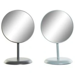 BRICOMARTEAU Miroir Mural DKD Home Decor Métal Gris Foncé Gris Clair 2 Unités (17 X 17 X 27,7 Cm)