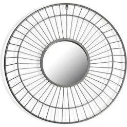 BRICOMARTEAU Miroir Mural Métal Rond -Miroir Soldes Boutique 65936347 4