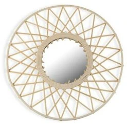 BRICOMARTEAU Miroir Mural Versa Criscross Rotin Bambou (2 X 50 X 50 Cm)