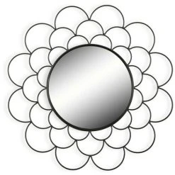 BRICOMARTEAU Miroir Mural Versa Noir Métal (1,2 X 36 X 36 Cm)