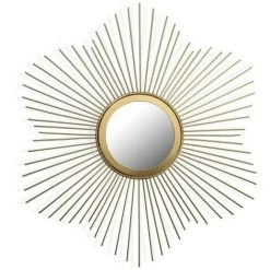 BRICOMARTEAU Miroir Mural Versa Doré Verre Métal (1,2 X 50 X 50 Cm)