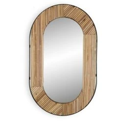 BRICOMARTEAU Miroir Mural Versa Corinto Rond Miroir Rotin Bambou (2 X 60 X 35,5 Cm)