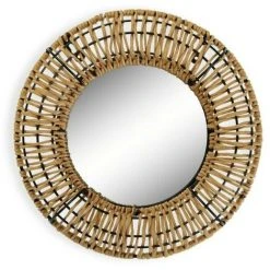 BRICOMARTEAU Miroir Mural Versa Argos Miroir Rotin Bambou (2 X 30 X 30 Cm)