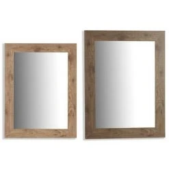 BRICOMARTEAU Miroir Mural Bois Marron (64,5 X 1,5 X 84,5 Cm)