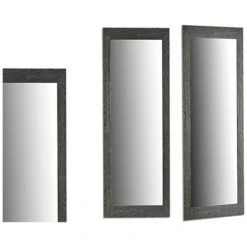 BRICOMARTEAU Miroir Mural Gris Bois Verre (54 X 1,5 X 155,5 Cm)