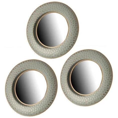 BRICOMARTEAU Ensemble De Miroirs Gris Doré Verre Plastique (3 Pièces) (27 X 3 X 78 Cm) 3 BRICOMARTEAU Ensemble De Miroirs Gris Doré Verre Plastique (3 Pièces) (27 X 3 X 78 Cm)