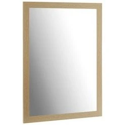 BRICOMARTEAU Miroir Mural ‎S3606007 Bois Naturel (55,5 X 1,5 X 75,5 Cm) (55 X 75 Cm)