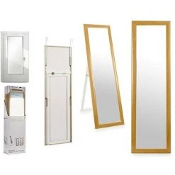 BRICOMARTEAU Miroir Sur Pied Marron Bois Verre (30 X 120 Cm)