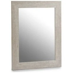 BRICOMARTEAU Miroir Mural Gris Bois Verre Polystyrène Naturel (39 X 2 X 49 Cm)