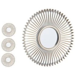 BRICOMARTEAU Miroir Mural Doré Blanc Plastique (25 X 1,5 X 25 Cm) (3 Pcs) -Miroir Soldes Boutique 65995877 3