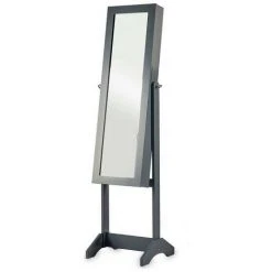 BRICOMARTEAU Miroir Porte-bijoux Gris Bois MDF (36 X 140 X 36,5 Cm)