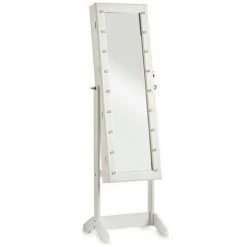 BRICOMARTEAU Miroir Porte-bijoux Blanc Bois MDF (41 X 147 X 36,5 Cm)