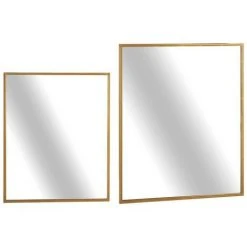 BRICOMARTEAU Miroir Mural Verre Doré Métal (90 X 2 X 110 Cm) -Miroir Soldes Boutique 66007285 2